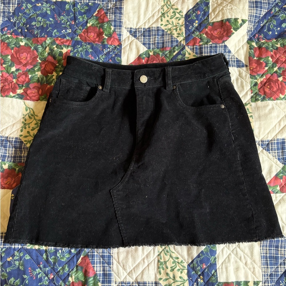Classic Black Denim Skirt